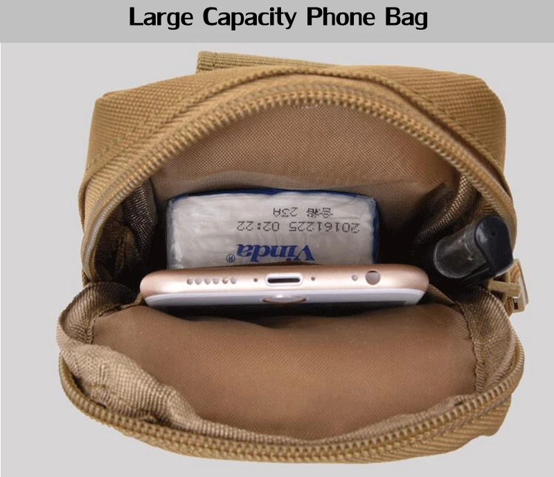 Funda táctica para teléfono móvil, funda para teléfono inteligente, bolsa para dispositivos, soporte para cinturón de fijación Molle, riñonera para teléfono de 4,7 "-6" - imagen 4