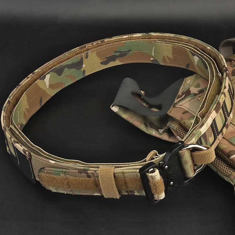 Cinturón táctico Molle para aplicación de la Ley de caza, cinturones de batalla, cintura de combate, liberación rápida, interior y exterior, cinturón táctico de alta resistencia - imagen 2