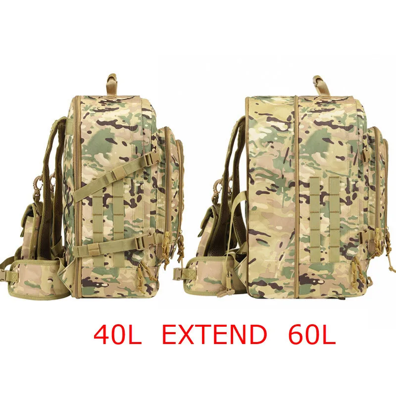 Mochila táctica 40L-60L bolso de hombro multifuncional Extensible de gran capacidad bolsa de senderismo para acampar al aire libre - imagen 2