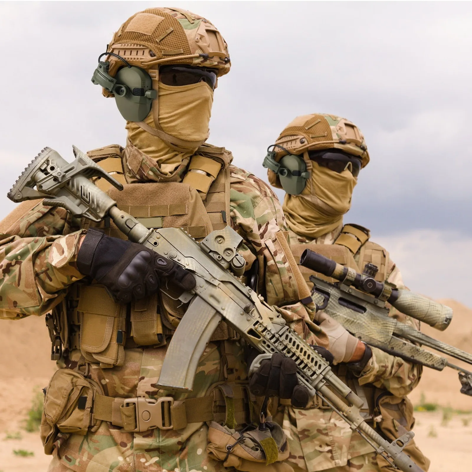 Orejeras montadas en casco activo para disparar protección auditiva electrónica protección auditiva reducción de ruido auriculares de caza activos - imagen 4