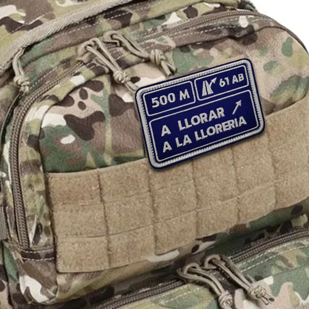 Parches bordados en español A LLORAR, parche táctico de velcro, insignia de moral militar, emblema del alfabeto, pegatinas para mochila y sombrero, 500M - imagen 3