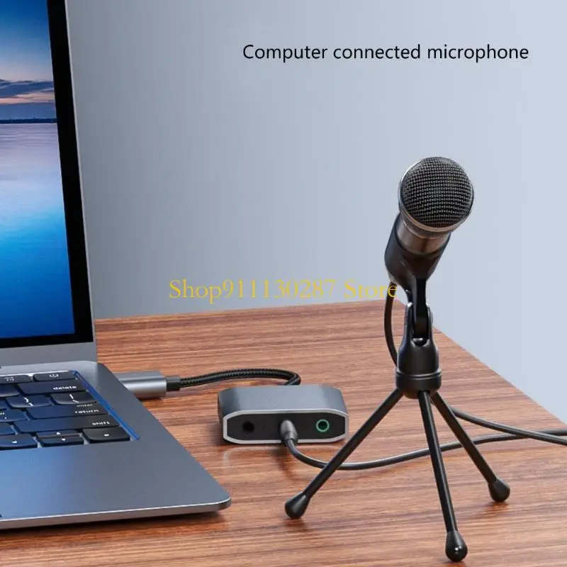 J1HC USB a 3.5 mm Adaptador tarjeta sonido externo para auriculares para juegos, PC, computadora portátil - imagen 4