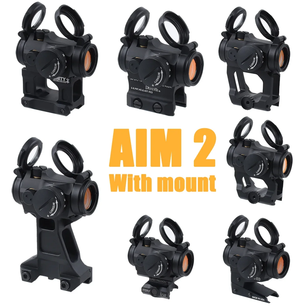 Mira telescópica réflex táctica T01/02 2MOA Red Dot con soporte elevador, mira óptica AIM de 1x22mm con logotipo de marcado Original - imagen 5