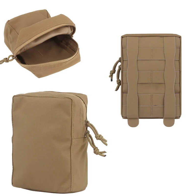 Bolsa de comestibles ligera con cremallera montada en MOLLE, bolsa de almacenamiento de gran capacidad para caza al aire libre