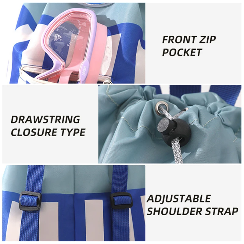 Bolsas de natación al aire libre gimnasio Fitness verano mochila de playa seca y húmeda bolsillo para zapatos independiente cordón piscina natación mochila de viaje - imagen 5