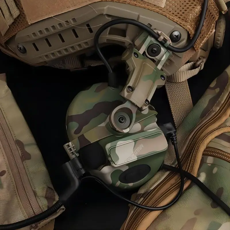 Auriculares tácticos C5, casco con reducción de ruido, protección para los oídos para caza y tiro, orejeras Airsoft con adaptador de riel - imagen 3