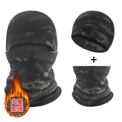Gorro táctico camuflaje polar con cuello grueso y forro térmico