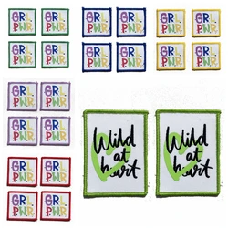 Parche de tela con letras en inglés multicolor - 3D y offset DIY