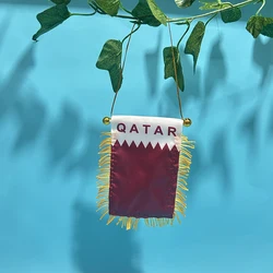 Mini bandera coche Qatar 8x12 cm poliéster doble cara
