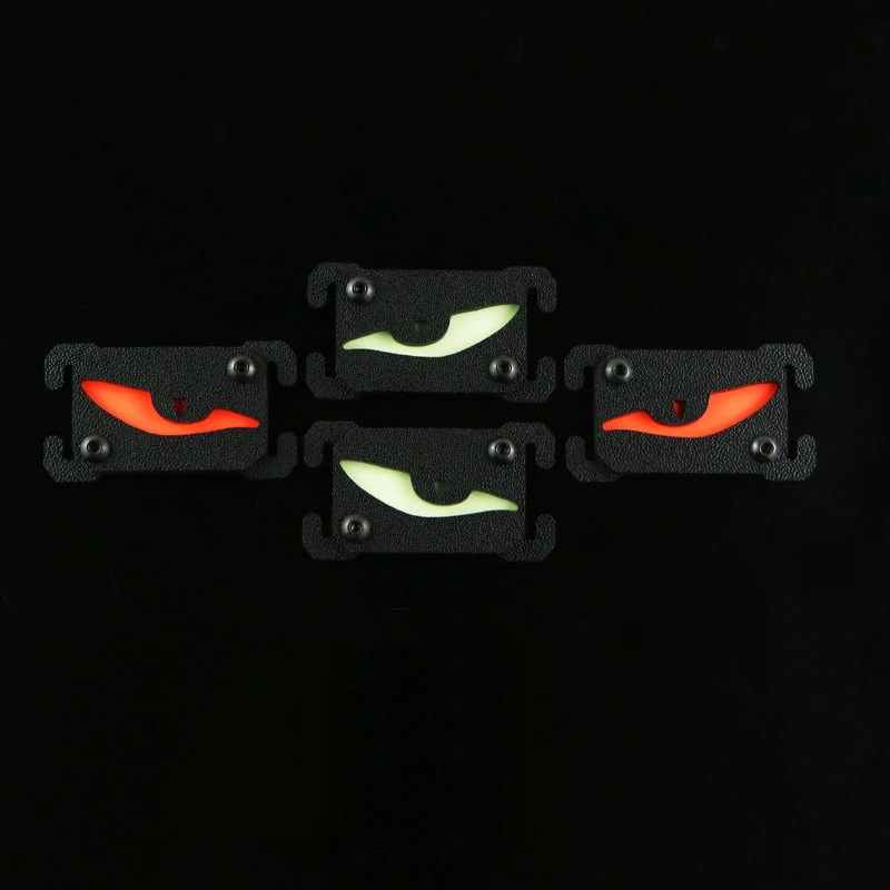 Hebillas de tira de marcado luminoso que brillan en la oscuridad, mochila Molle de plástico para exteriores, chaleco táctico, decoración DIY, ojo del diablo, 1 par - imagen 3