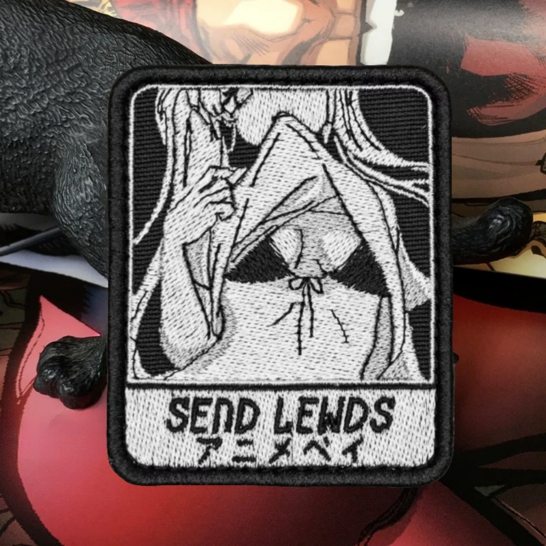 Enviar Lewds chica táctica bordado gancho y bucle parche Anime moral mochila militar ropa pegatina decorativa brazalete - imagen 4
