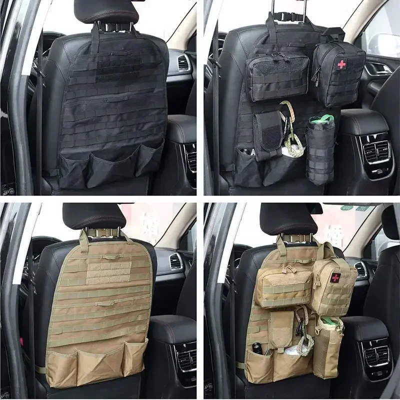Molle-organizador trasero de asiento de coche, bolsa de almacenamiento de Panel, accesorios universales de caza, funda protectora para asiento de vehículo de viaje, bolsa de herramientas EDC - imagen 3
