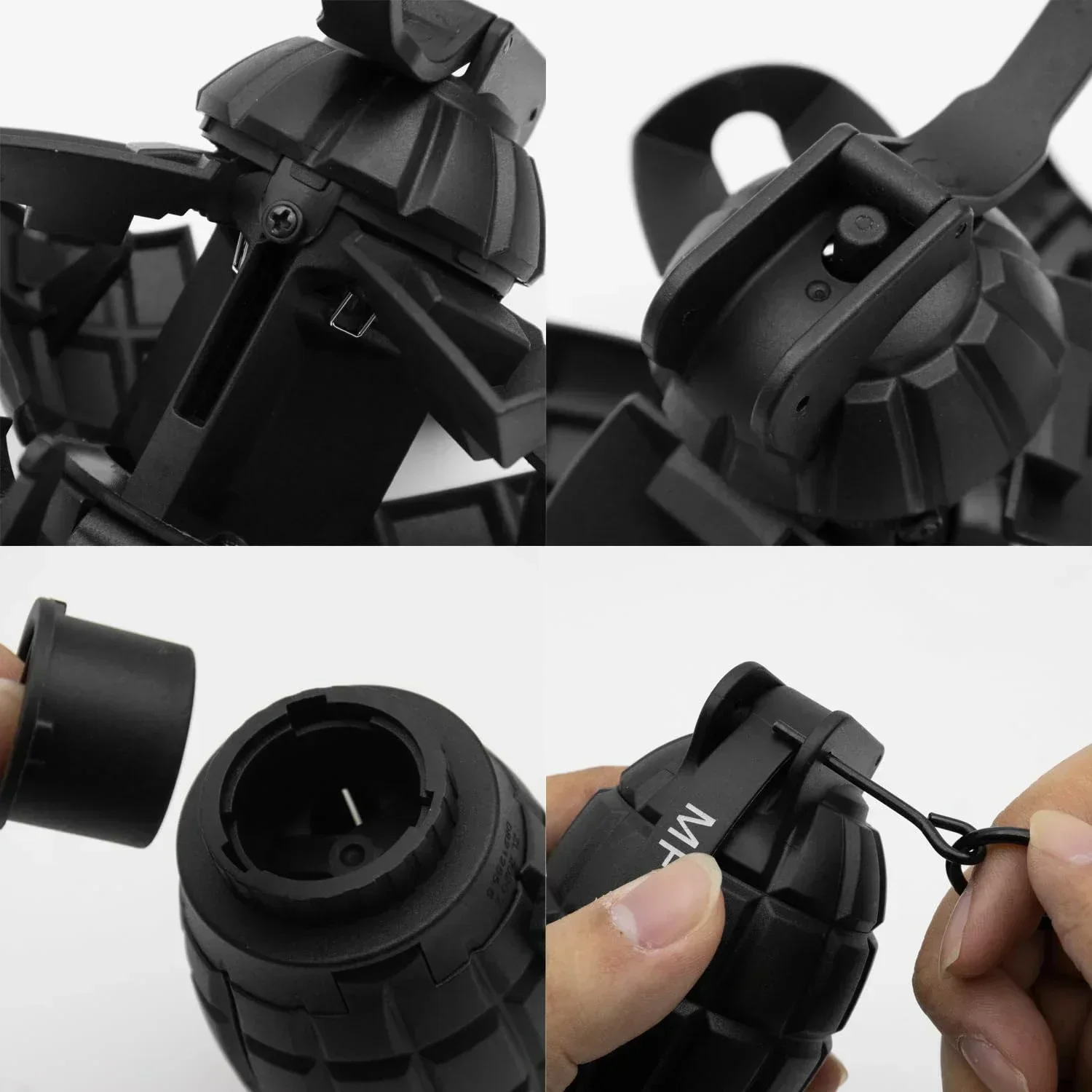 F2PCS MF-36 Granadas de mano juguete de plástico reutilizable modelo de granadas de impacto alimentadas por resorte para Airsoft Paintball CS juego de rol Prop - imagen 4