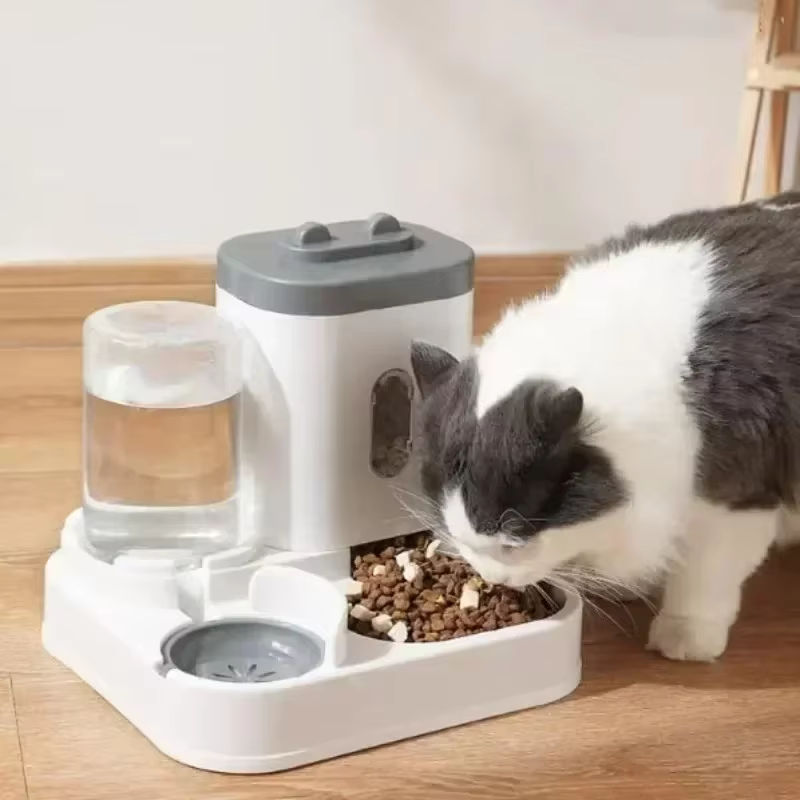 Comedero automático mascotas con fuente de agua y cuenco elevado - imagen 5