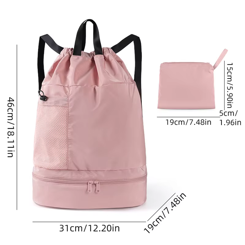 Mochila de malla con cordón para deporte y senderismo - seco/húmedo - imagen 5