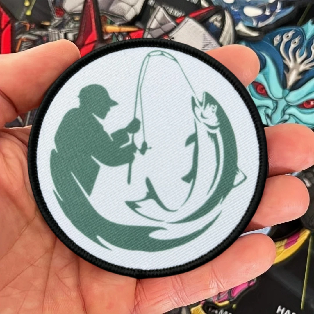 Parche de pesca para moral táctica, apliques personalizados, emblema del ejército militar, pegatina para mochila, parches de gancho y bucle impresos, ropa - imagen 5