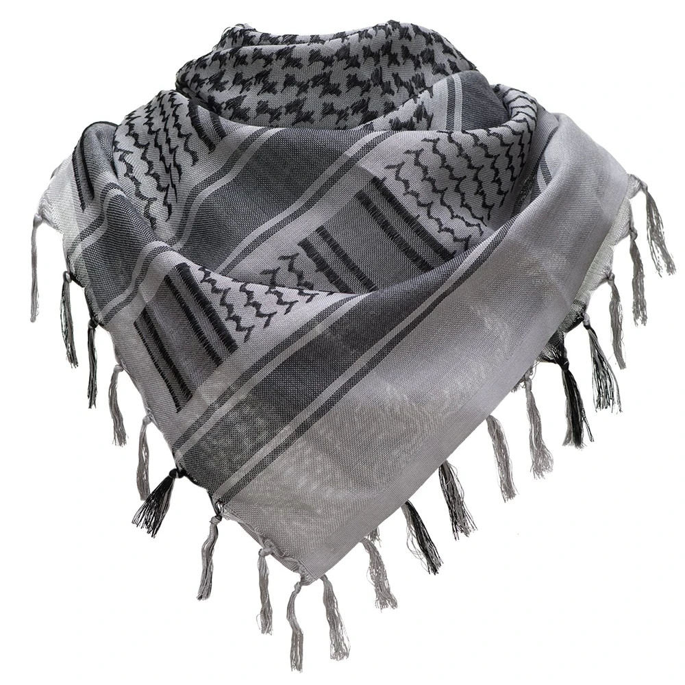 Bufanda táctica para el desierto, bufanda militar Shemagh Keffiyeh con flecos, bufanda árabe a cuadros para la cabeza para mujeres y hombres, caza y Camping - imagen 4