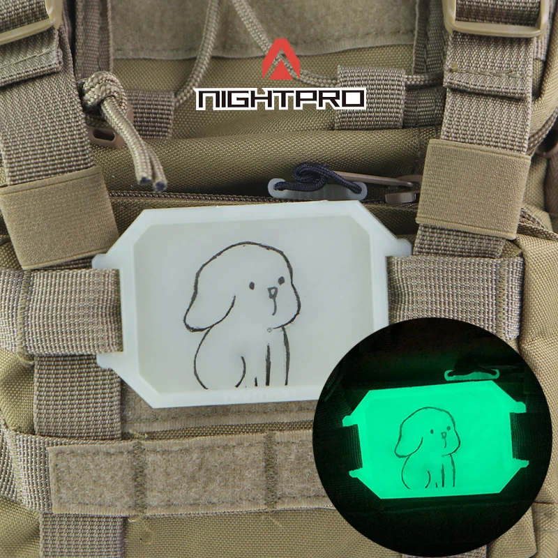 Tablero de escritura luminoso Molle, tablero de escritura a base de aceite que brilla en la oscuridad, tira indicadora DIY, mochila decorativa - imagen 2