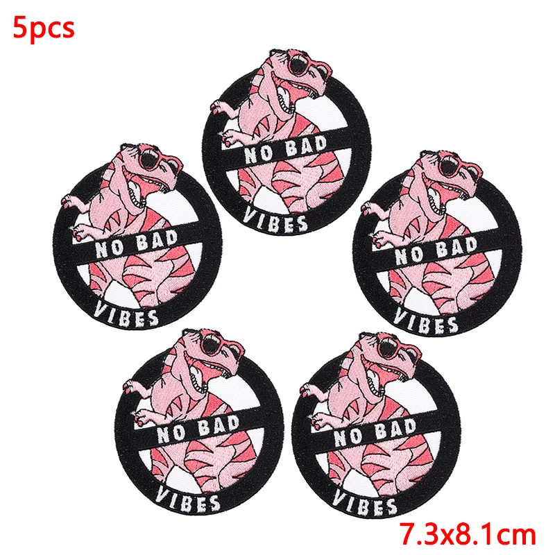 5 unids/lote parche bordado de animales Punk parches para planchar para ropa parches termoadhesivos en ropa parche de Hip Hop para ropa - imagen 5