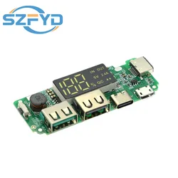 Placa de carga USB dual 5V 2.4A 18650 - Módulo de banco de energía móvil de alta eficiencia con protección de circuito para baterías de litio