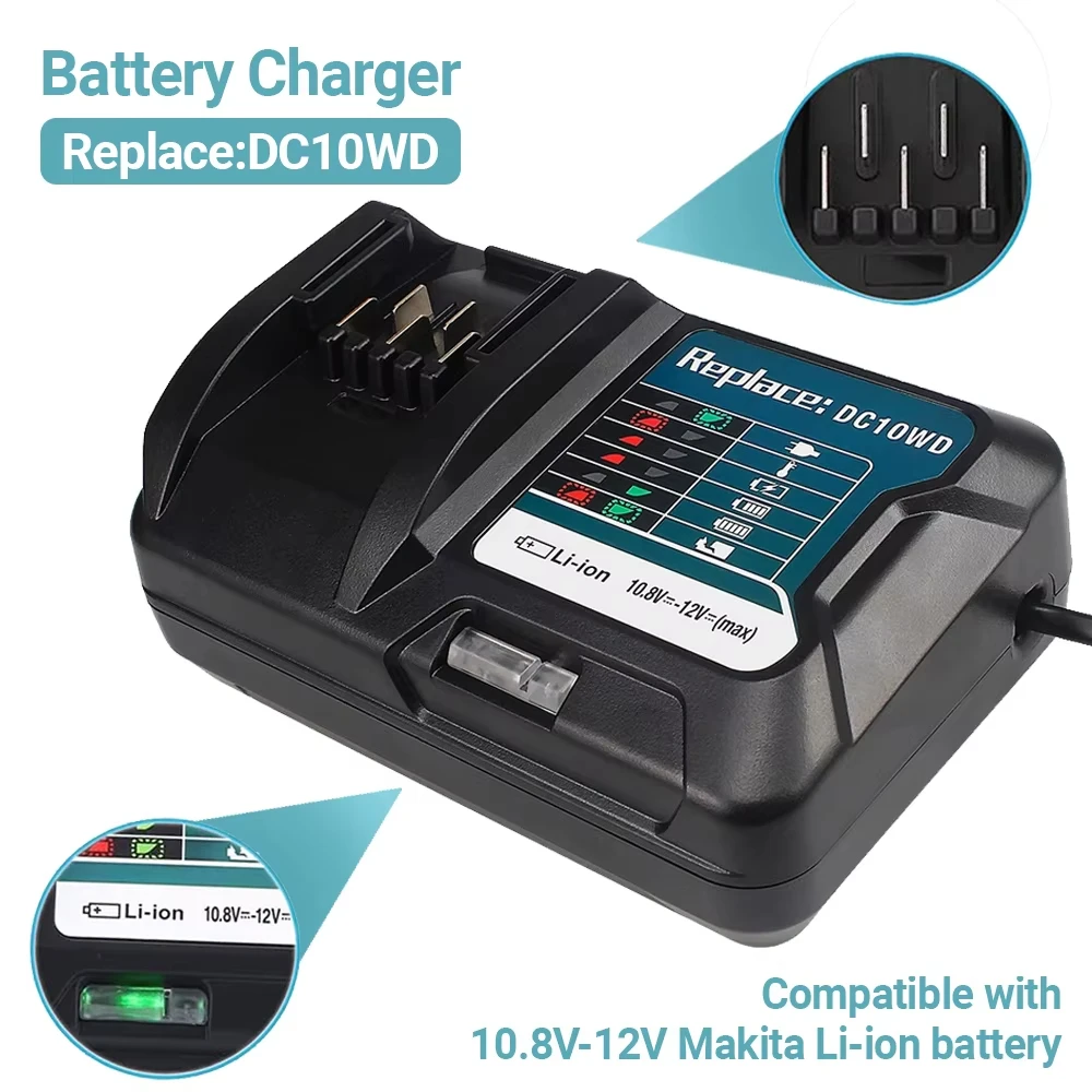 Cargador batería Makita 10,8V 12V DC10WD para BL1021B BL1041B - imagen 4