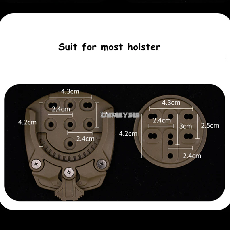 Adaptador de funda táctica, adaptador de funda de montaje de Base de 360 grados, funda táctica de caza Airsoft, accesorios de cinturón de plataforma MOLLE - imagen 4