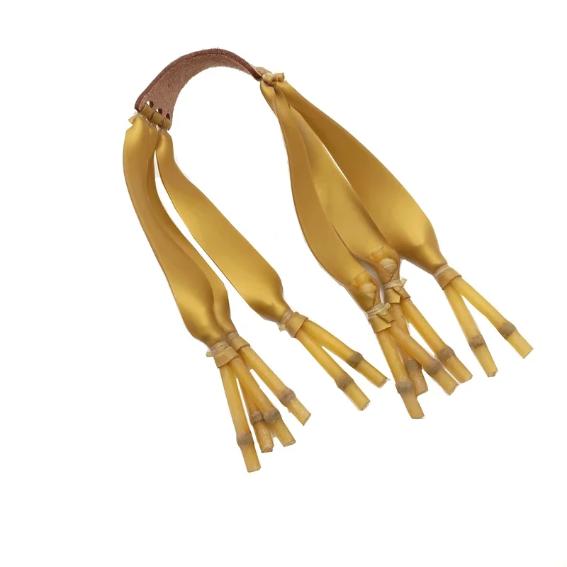 Tirachinas de bola de tarjeta de alta elasticidad, banda de goma plana, Catapulta de caza de jungla al aire libre, accesorios de tiro, 12 hebras - imagen 4