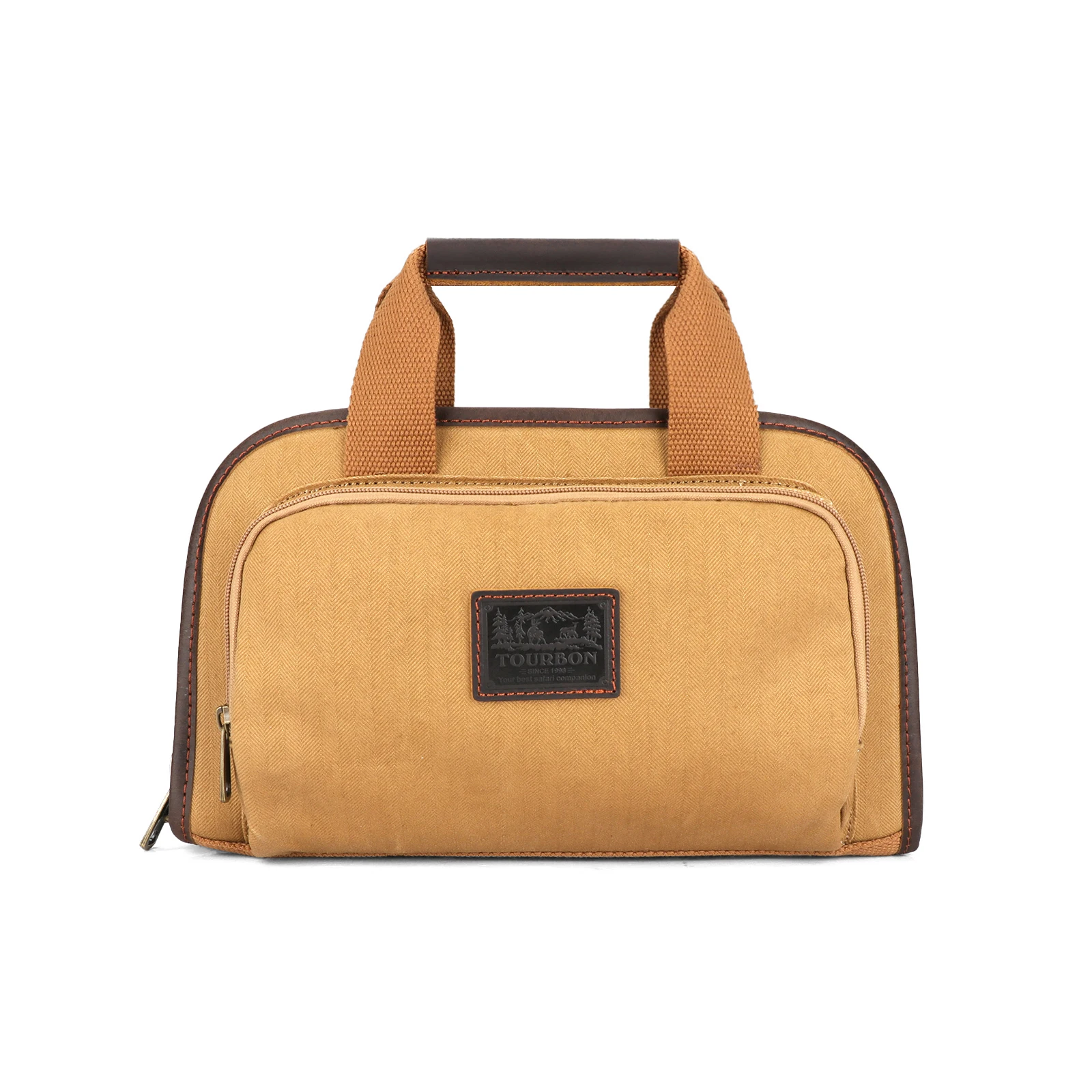 Tourbon-bolsa táctica para pistola de caza, bolsa de almacenamiento suave para pistola, Funda de lona y cuero con soportes para munición, tiro acolchado de lana - imagen 2