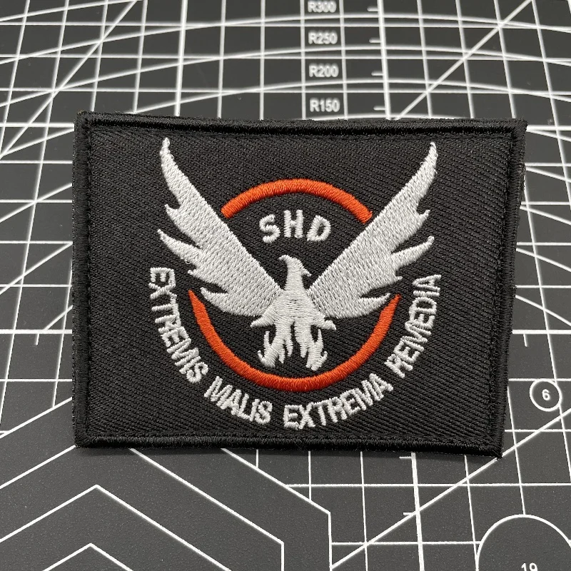 SHD The Division parches bordados para ropa, juego de rol de tiro, brazalete táctico, alas, insignia de gancho y bucle en mochila - imagen 3