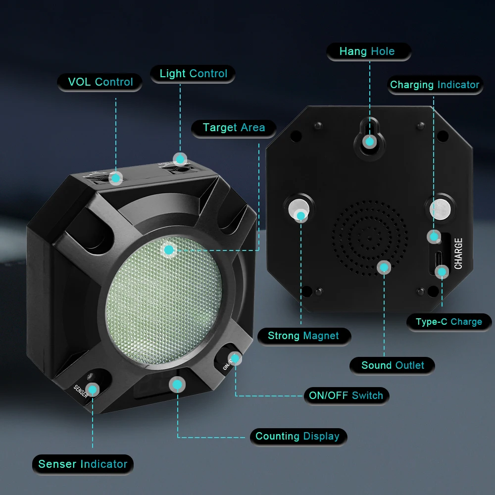 Objetivo con detección infrarroja, objetivo de puntuación de entrenamiento de disparo de fuego seco con láser, objetivo de pistola eléctrica con efecto de sonido, juguete de práctica - imagen 5