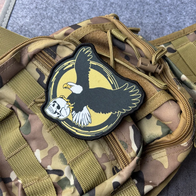 Parche táctico Eagle Skull en color velcro para uniforme y mochila