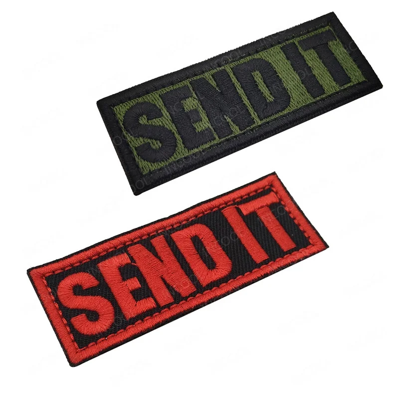 Parches bordados Send It, apliques tácticos, brazalete, gancho, insignias decorativas para llavero, bolsa de ropa, accesorio para mochila - imagen 2