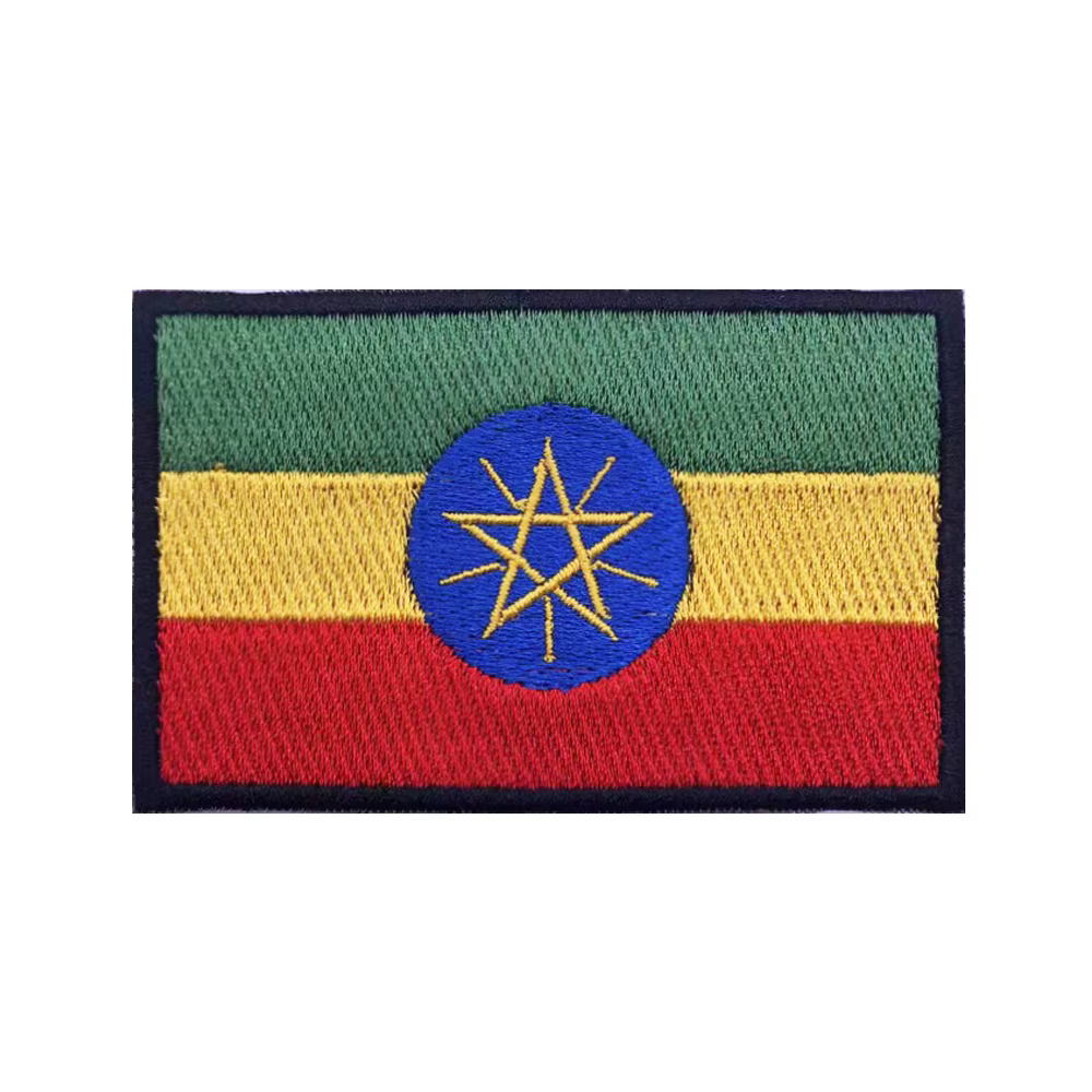 Brazalete bordado bandera Etiopía – Parche táctico velcro para uniforme