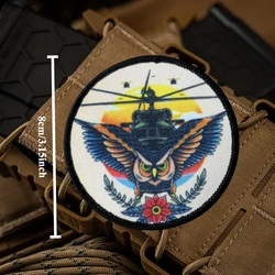 Parche táctico velcro búho helicóptero – Diseño militar divertido