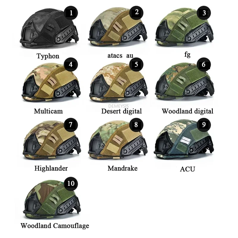 Cubierta de camuflaje para casco táctico, tela ligera de nailon para casco, accesorios para cubiertas de casco Fast MH PJ BJ - imagen 2
