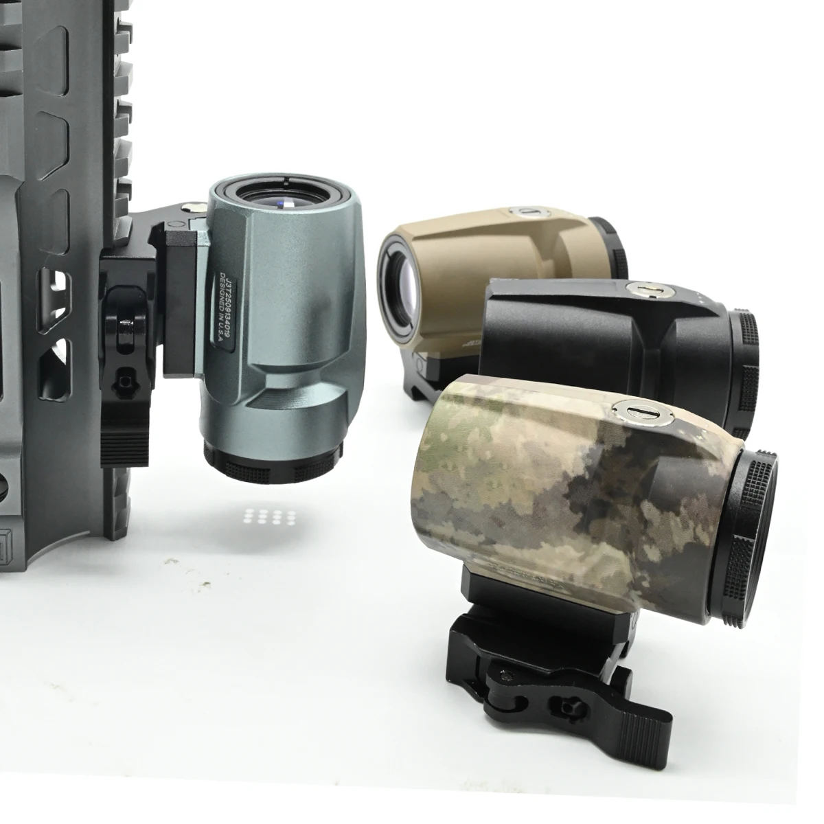 Mira de aumento 3T-AM 3X, película verde de alta definición, vidrio cero ajustable, riel de 20mm, alcance táctico de caza de liberación rápida - imagen 5