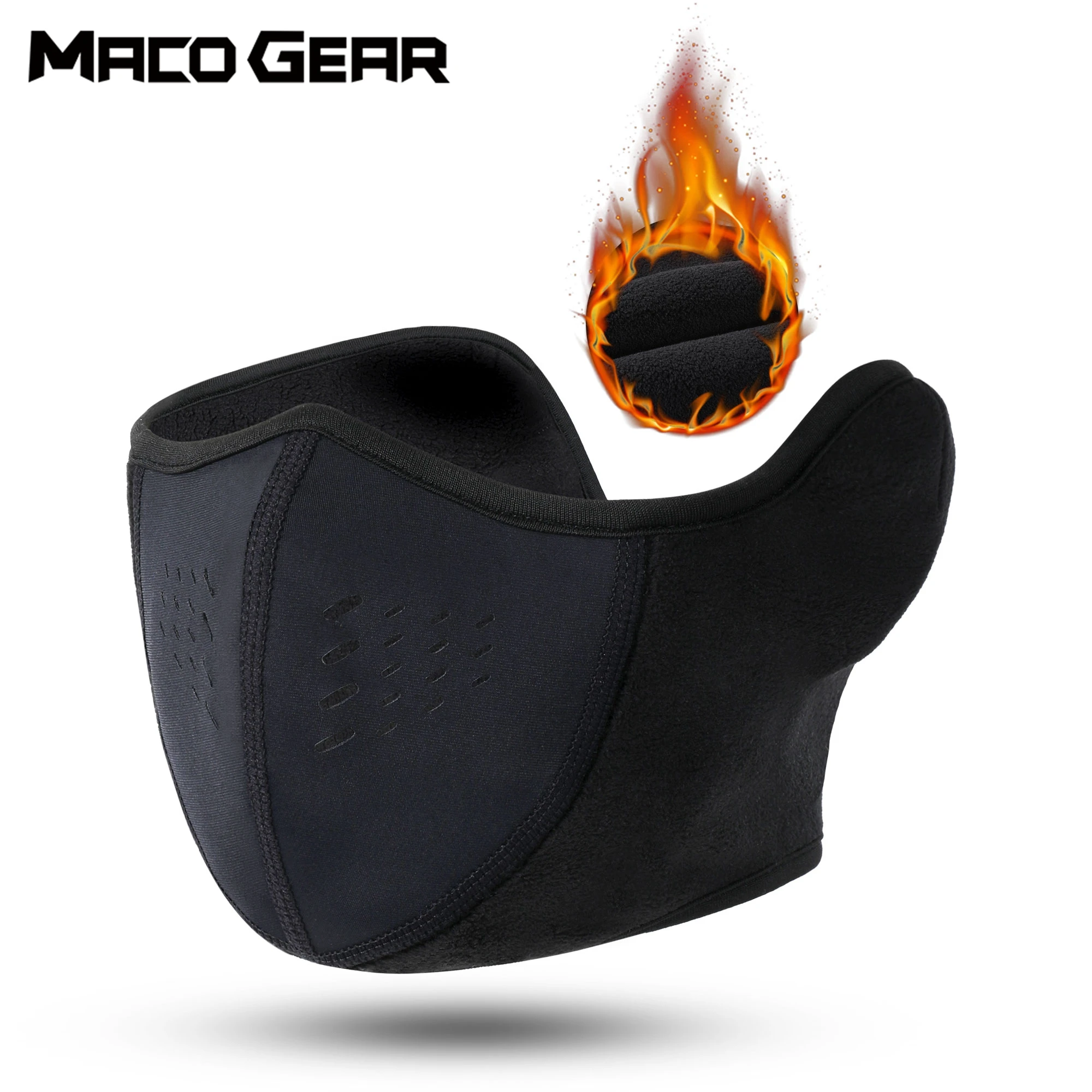 Bandana térmica de invierno a prueba de viento para hombres, máscara de esquí, cubierta de media cara, calentador de orejas, deportes al aire libre, ciclismo, senderismo, correr, polaina de cuello, bufanda