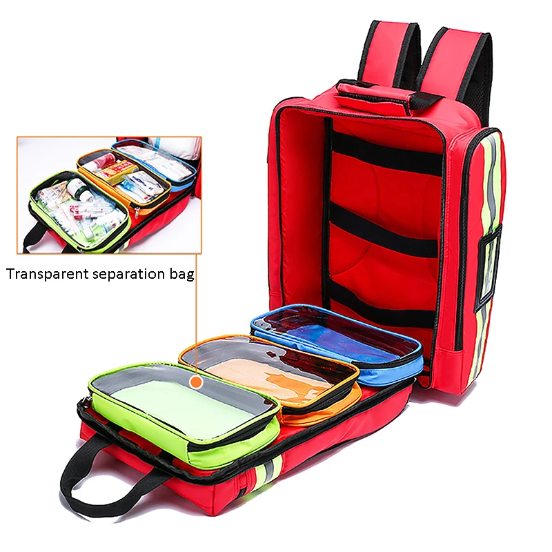 Bolsa de alivio de desastres, botiquín de primeros auxilios, mochila de rescate de emergencia, almacenamiento clasificado de gran capacidad, kits de supervivencia, organizador médico - imagen 5