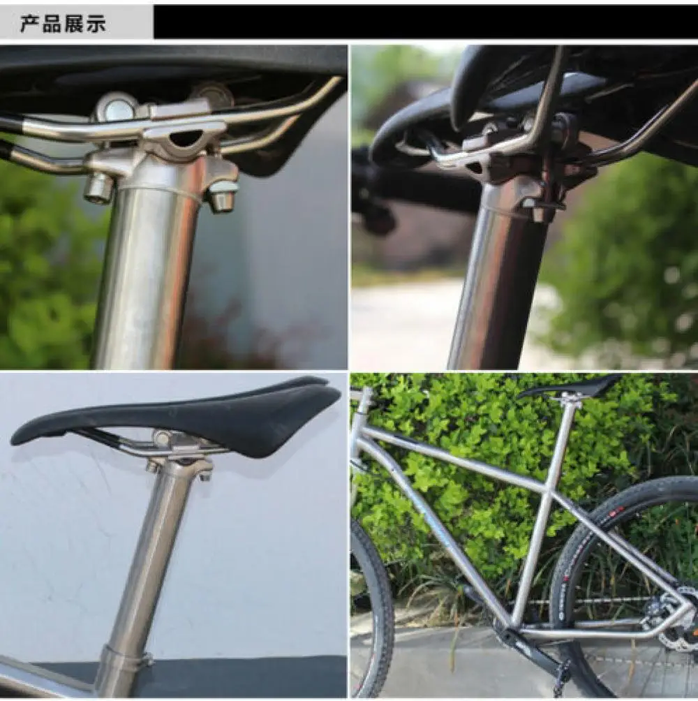 Tija de sillín de titanio para bicicleta de montaña, tubo de asiento Ti de 27,2/30,9/31,6 Mm, 350/400Mm - imagen 3