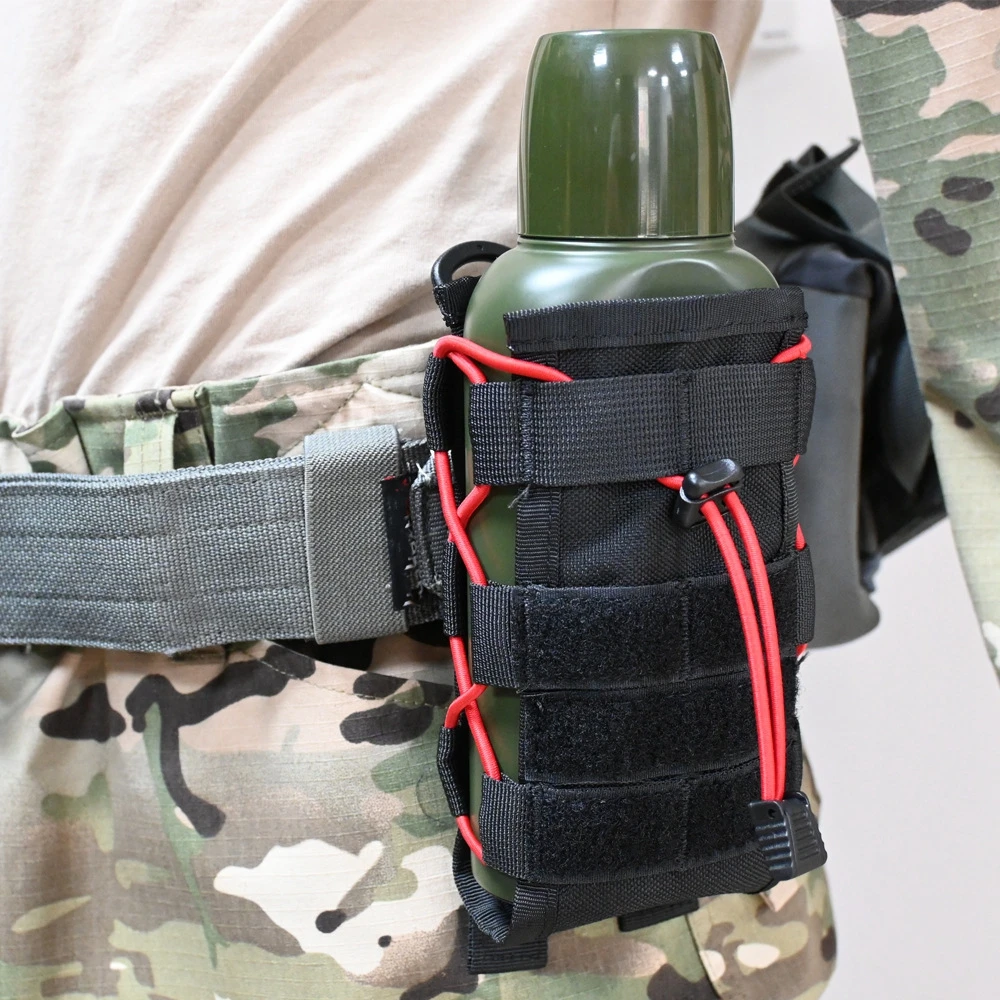 Soporte ajustable para botella de agua, bolsa táctica para botella de agua, bolsa ligera para hervidor, cinturón, bolsa portabotellas con correas - imagen 2