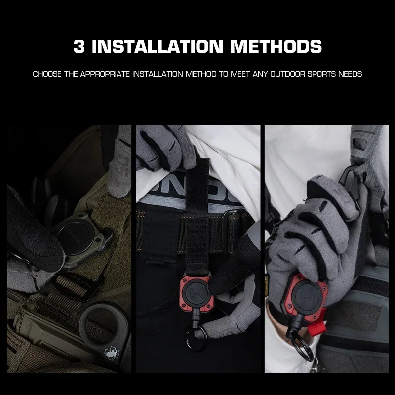 Llaveros retráctiles de alta resistencia con mosquetón, hebilla de cuerda de alambre de acero fuerte, llavero de resorte, herramienta deportiva para exteriores - imagen 4