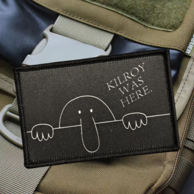 Parche con estampado de monstruo de nariz larga, insignia de moral táctica con gancho y bucle, apliques para mochila, pegatinas decorativas, parches para ropa