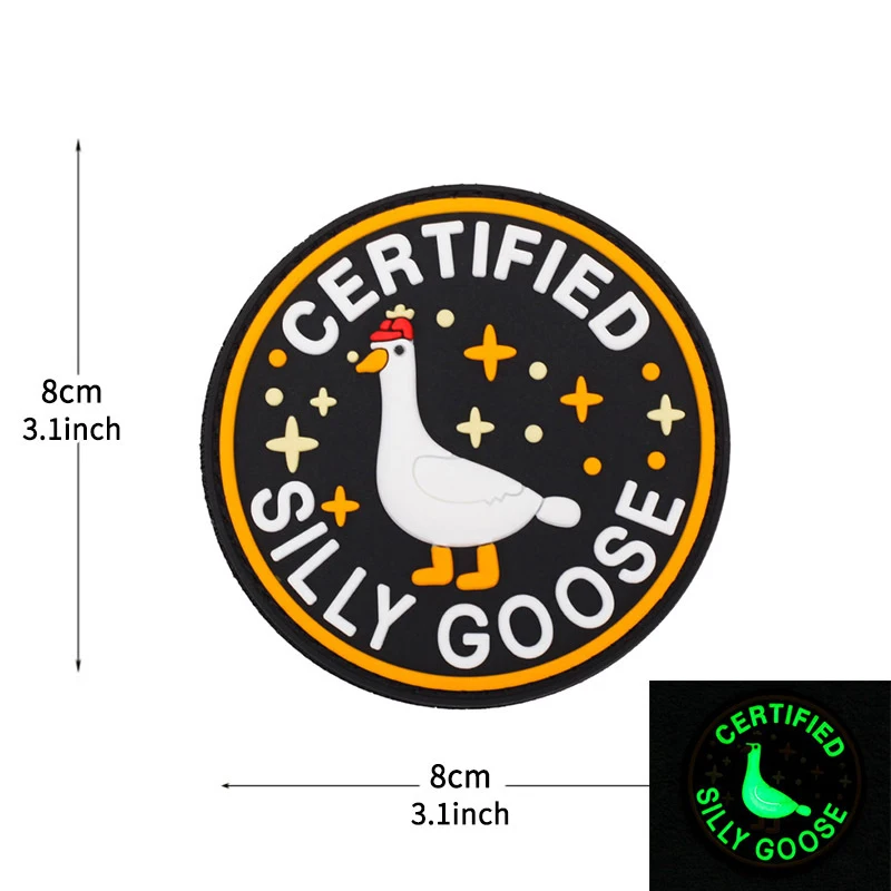 Parches bordados luminosos tácticos de PVC, pato amarillo, ganso, gancho de respaldo, capítulo moral, mochila para exteriores, insignias de goma - imagen 5