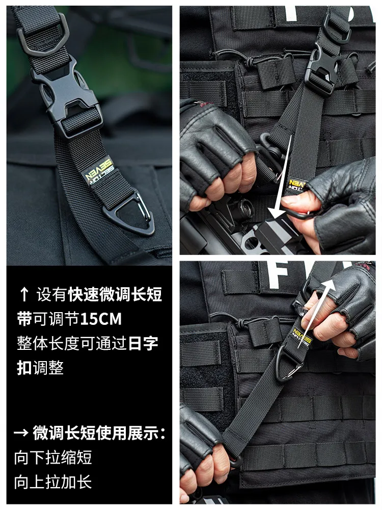 Arnés táctico ligero con ajuste rápido, desmontaje rápido, único y doble función de punto, Modular y expandible - imagen 3