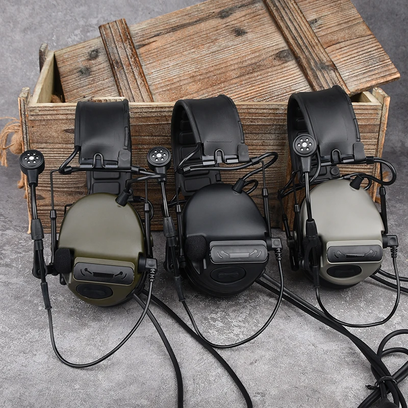 WADSN-auriculares Comta III de doble línea, enchufe 7,0 para walkie-talkie PTT, auriculares para caza y tiro, pastilla civil y reducción de ruido - imagen 4