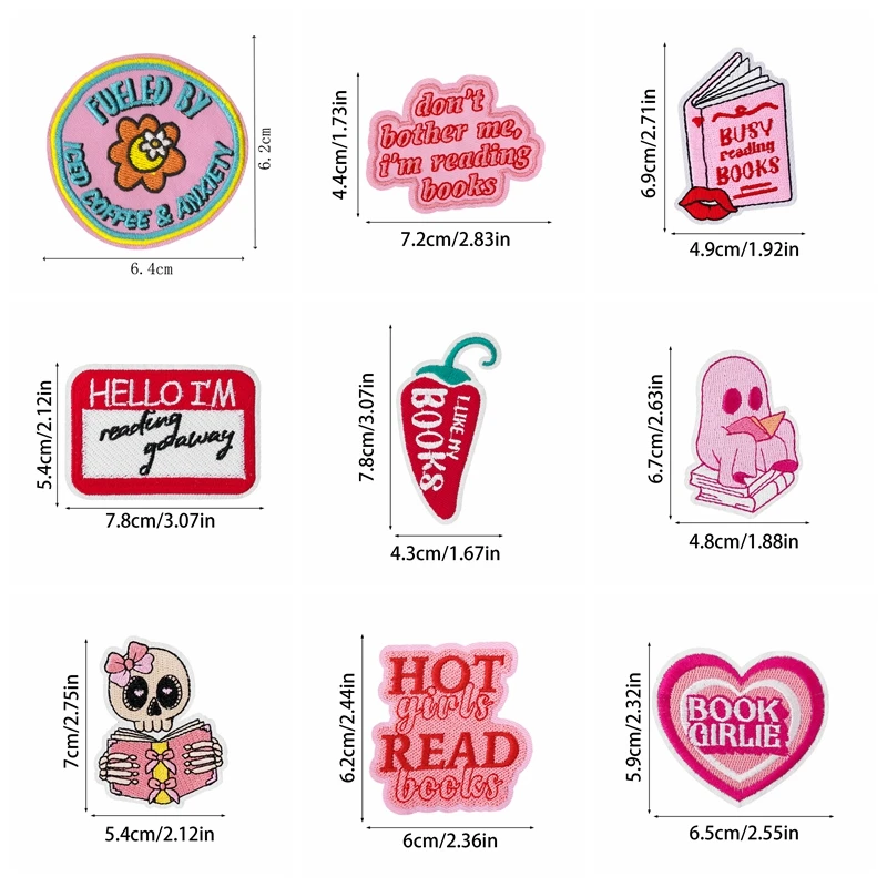 10 Uds parches de dibujos animados letra rosa/cráneo fantasma parche bordado hierro en parches para ropa Ccartoon Animal pato ganso parche - imagen 4