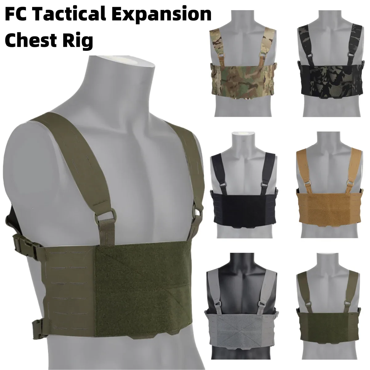 Plataforma de pecho táctica FCPC, Mini arnés estilo Ferro H, versión amplia, aparejo de pecho, correa de cintura, accesorios de caza de nailon 500D - imagen 2