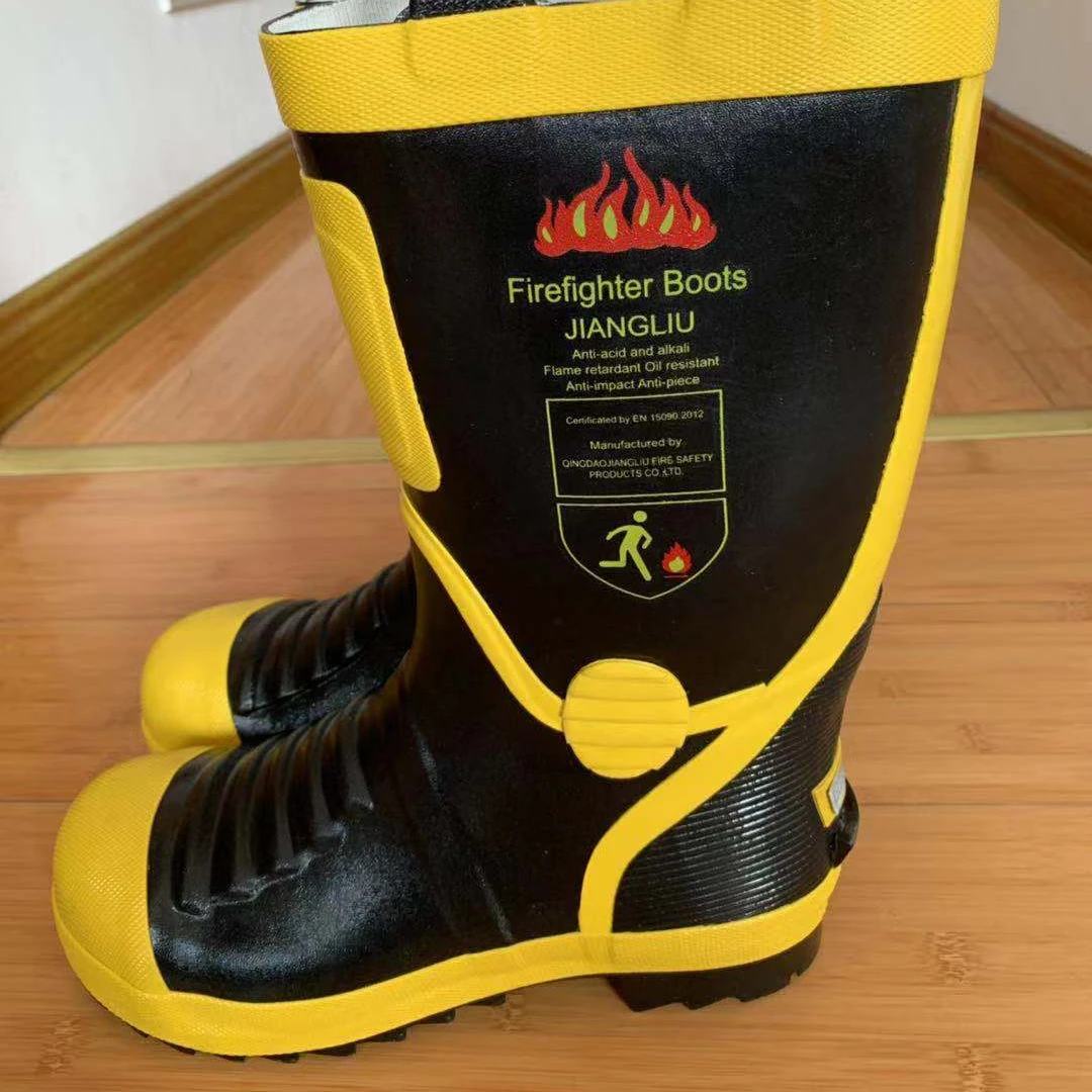 Botas de rescate de emergencia de cilindro alto, botas de combate de bombero, botas de protección contra incendios, botas de goma antideslizantes, certificación de la UE - imagen 4