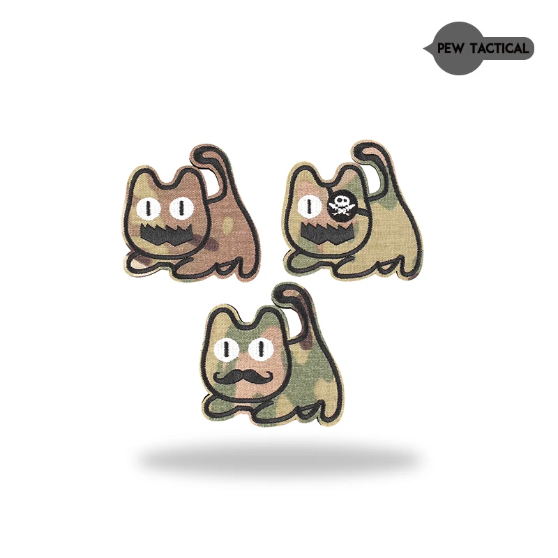 PEW TACTICAL barbudo Cat Pirate Cat, bloque de Color al azar, insignia mágica bordada de tela 500D, brazalete - imagen 5