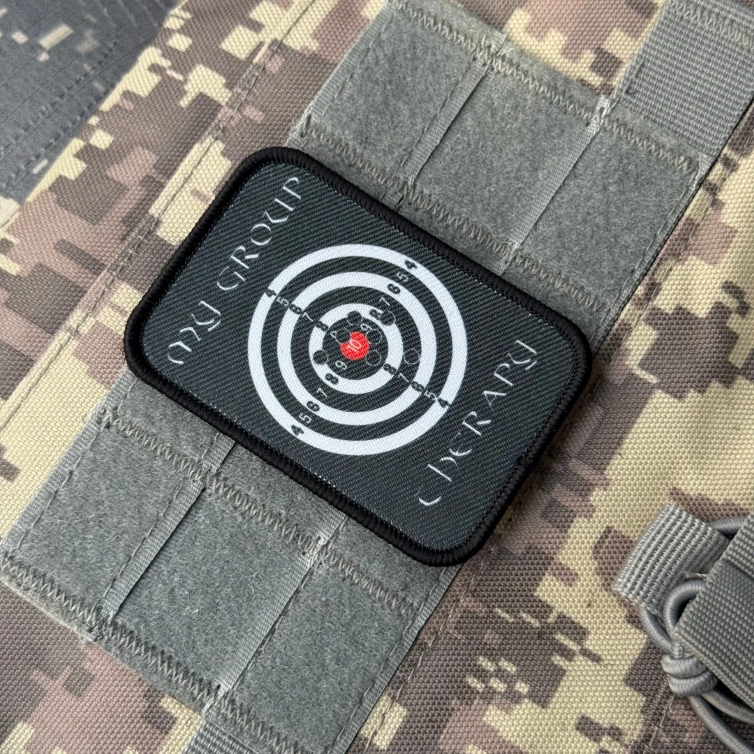 Parches impresos de moral táctica con gancho y bucle de tiro objetivo de terapia de mi grupo para ropa, brazalete militar, pegatinas para mochila - imagen 2